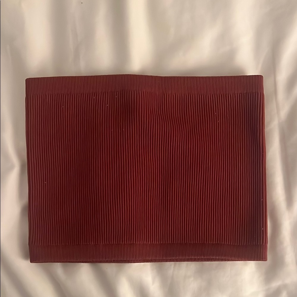 Red Ribbed Tube Top